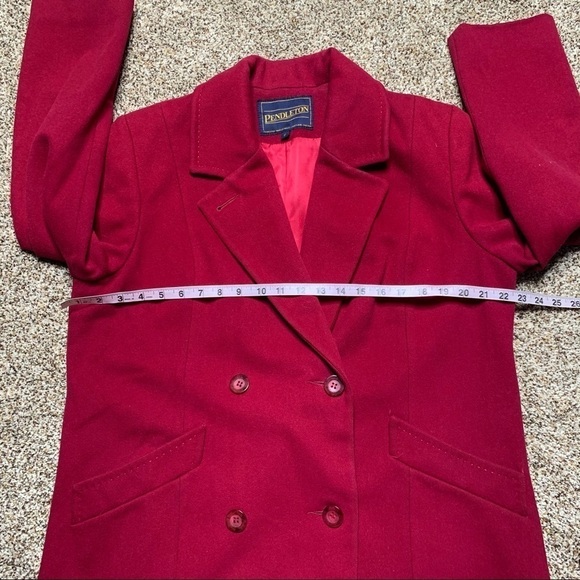 Pendleton Double Breast Peacoat Red Wool Size 12 - Picture 6 of 13